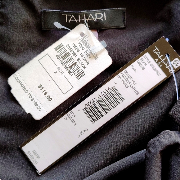 #5 TAHARI ASL Stylish Black Zip Up Dress. Size: 2 - Picture 5 of 6